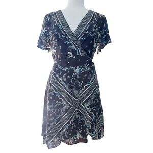 AllSaint Kaiya Assam Butterfly Floral Black Handkerchief Wrap Dress 4 Whimsigoth